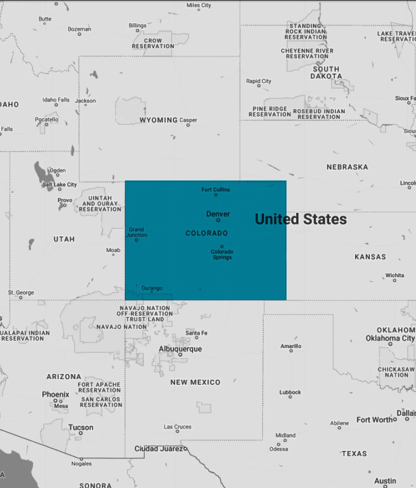 map with colorado area served by asbestos cleanup contractor parker co